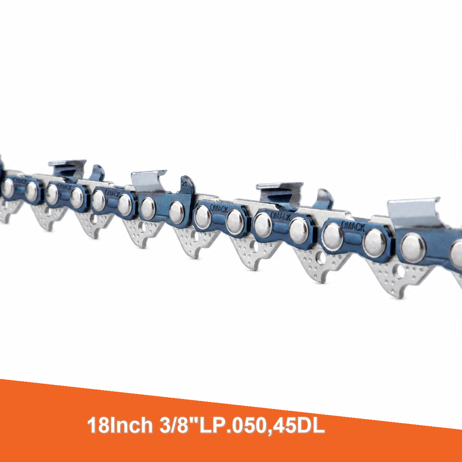 OMACK® ｜ 18 Inch Chainsaw Chain 3/8" LP Pitch, 0.050" Gauge, 45 Drive Links Fits Dewalt DCCS620, Echo and More- DWO1DT612 Chainsaw and More, S45 (3 Chains)